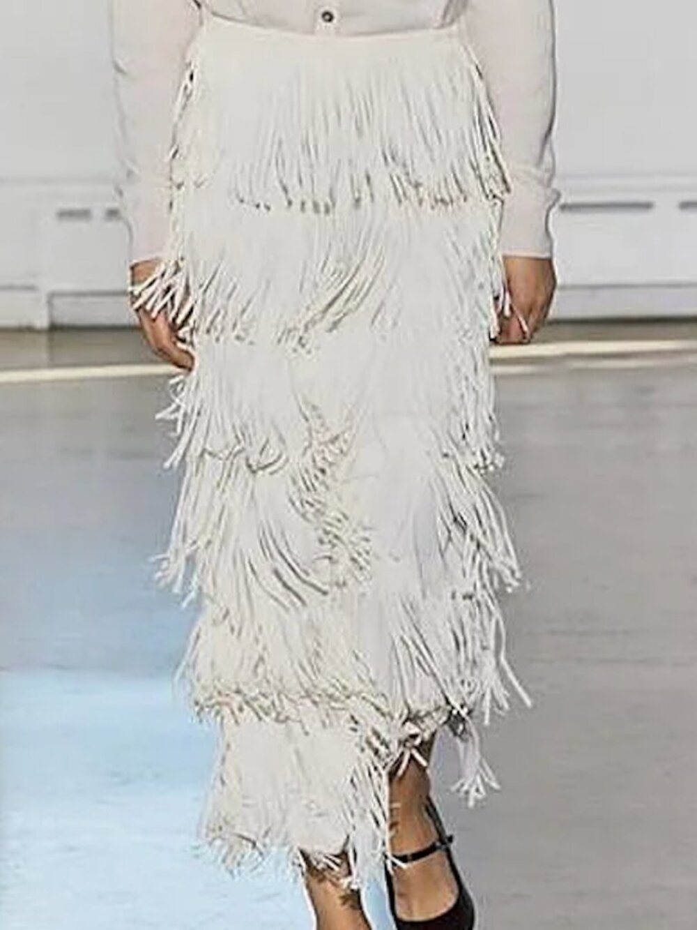 Fringe  Mdi Pencil Skirt- ZW Collection - Picture 2 of 2